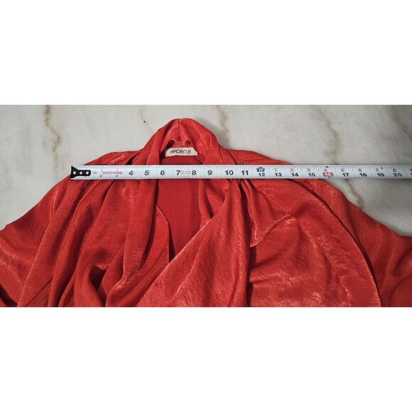Arden B Women's Red Sheer Long Sleeve Wrap 100% Polyester Blouse Size Medium - Picture 6 of 9